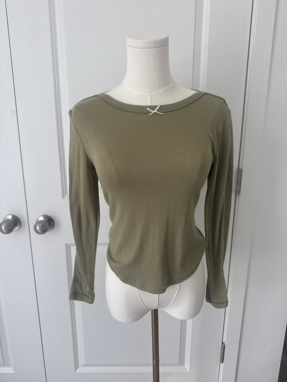 FP Intimates Free People Long Sleeve Henley Top Coquette Boho Bohemian